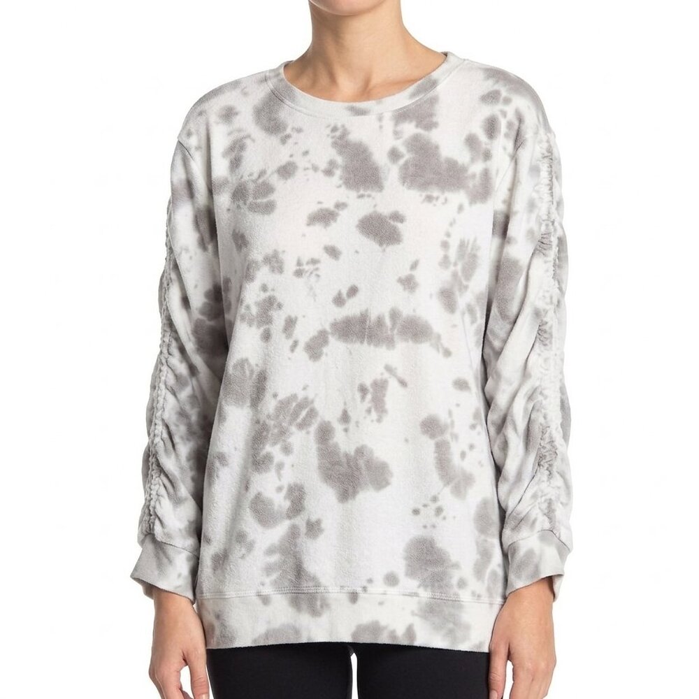 Jane & Delancey Ruched Sleeve Tie-Dye Sweatshirt Size L